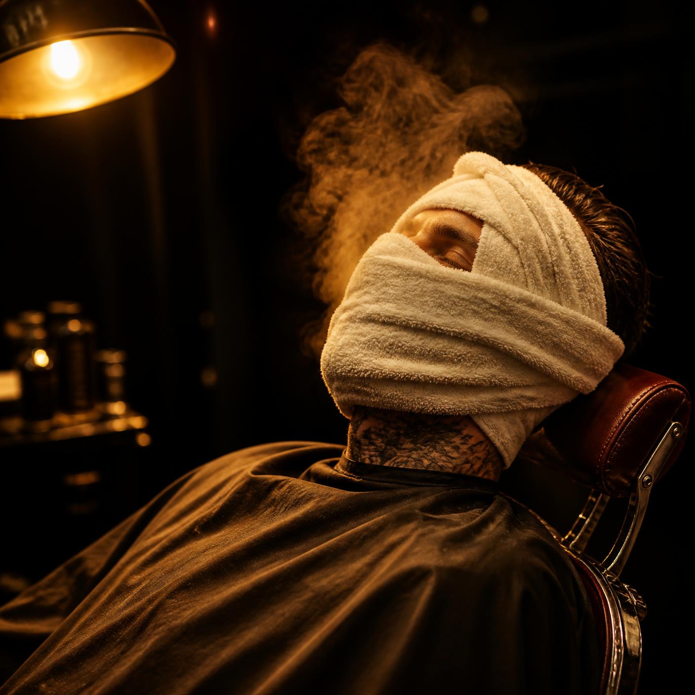 Hot towel ritual, steamed and softened